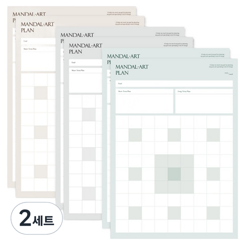 리코즈 만다라트 모노 플래너 3종 x 2p 세트, 혼합색상, 2세트