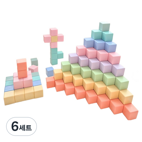 벨베이비 네모형 자석블럭 32p, 파스텔, 6세트
