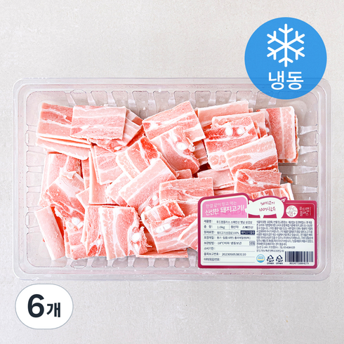 푸드랩플러스 스페인산 옛날 삼겹살 (냉동), 1kg, 6개