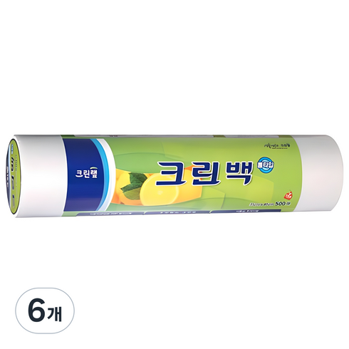 크린랩 크린랲식구크린롤백 35x45cm, 특대(XL), 500개입, 6개