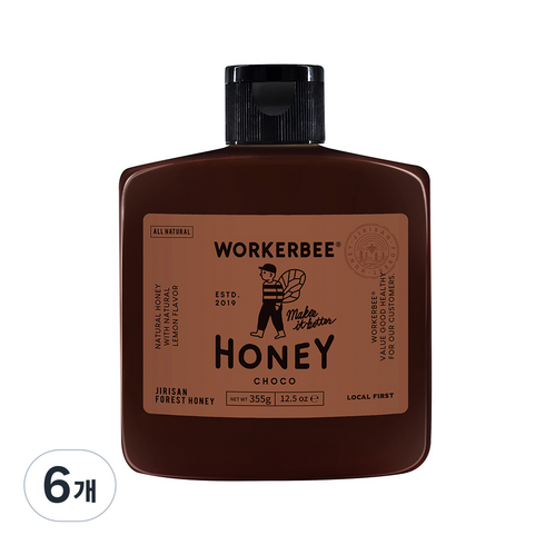 워커비 허니 초코 시럽, 355g, 6개