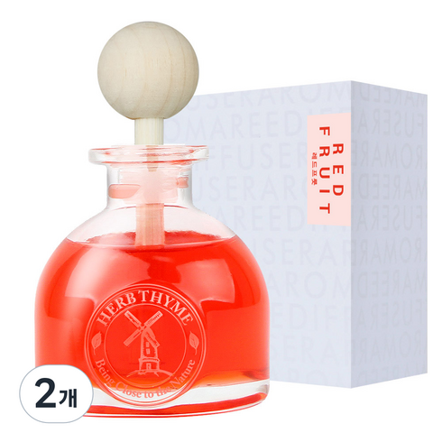 허브타임 퍼퓸 플러스 차량용 디퓨저 60ml 본품, 레드프룻, 2개