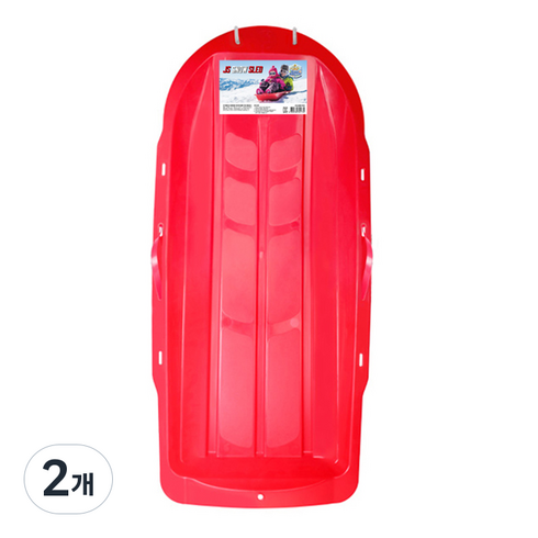 JS 아동용 SNOW SLED 등받이 눈썰매 손잡이형 레드, 2개