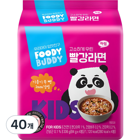 푸디버디 빨강라면, 84g, 40개