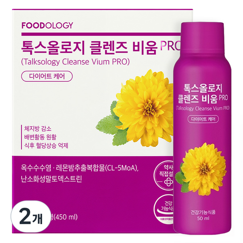 푸드올로지 톡스올로지 클렌즈 비움 PRO, 450ml, 2개