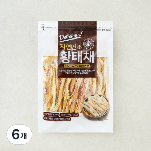 해맑은푸드 자연건조 황태채, 6개, 100g