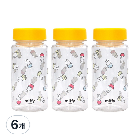 키친유 미피 물병 3P, 투명, 350ml, 6개