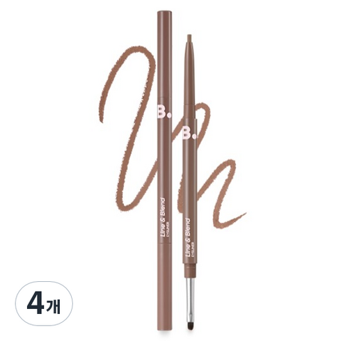 바닐라코 무드 온 라인 앤 블렌드 아이라이너 0.12g, BR02 헤이즐 터치, 4개