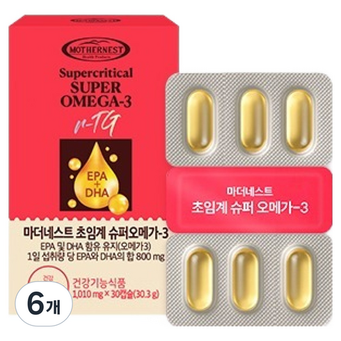 마더네스트 초임계 슈퍼 오메가 3, 6개, 30정