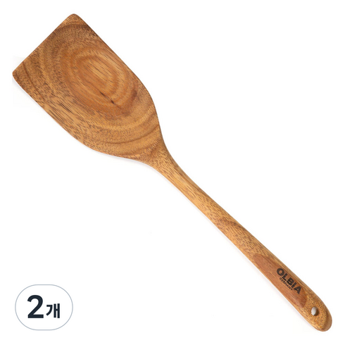 올비아 키친툴 원목 워루 뉴 뒤집개 중, 혼합색상, 2개
