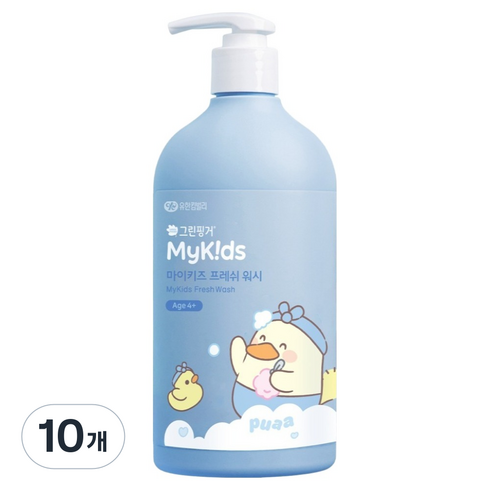 그린핑거 마이키즈 프레쉬 워시 푸아, 10개, 500ml