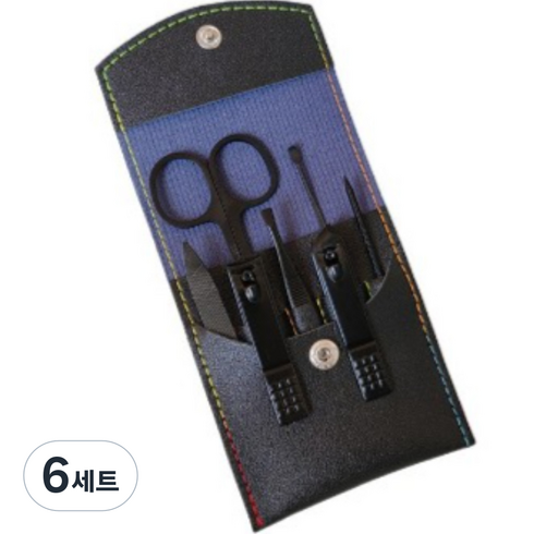 제이 고급 손톱손질 도구 7종 + 케이스 세트, 블랙(도구), 블랙(케이스), 6세트