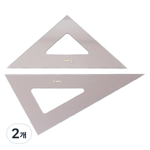 산키스 삼각자 30cm, 혼합 색상, 2개