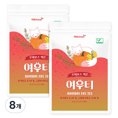 티트리트 루이보스 먹은 여우티, 8개, 20개입, 1.55g