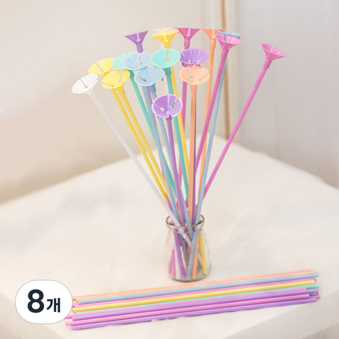 와우파티코리아 풍선 컵스틱 50p, 마카롱, 8개