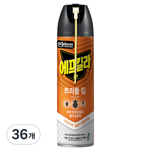 에프킬라 바퀴 스프레이 맥스 트리플킬, 500ml, 36개