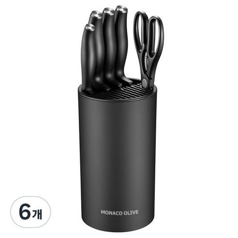 모나코올리브 모던 안심 원형 칼꽂이, 블랙, 6개