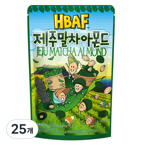 바프 제주말차 아몬드, 190g, 25개
