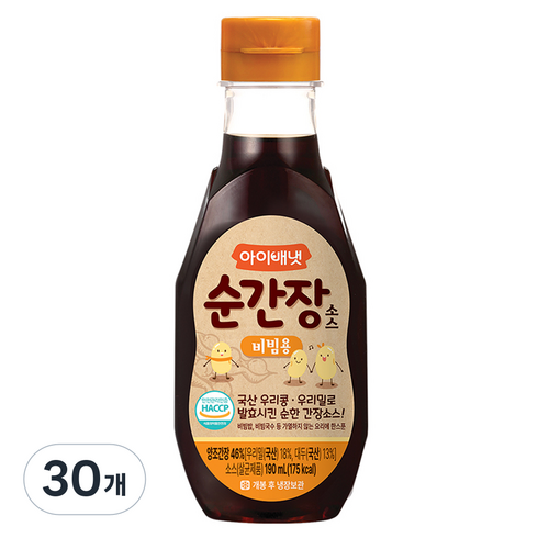 아이배냇 순간장 소스, 비빔용, 190ml, 30개