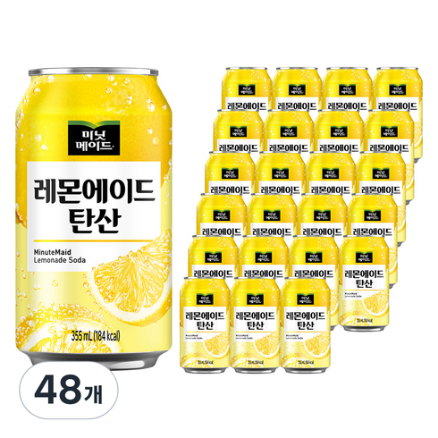 미닛메이드 레몬에이드 탄산음료, 355ml, 48개