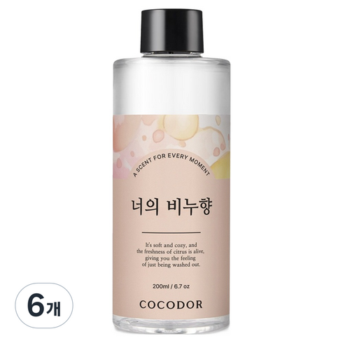 코코도르 디퓨저 리필액, 너의 비누향, 200ml, 6개