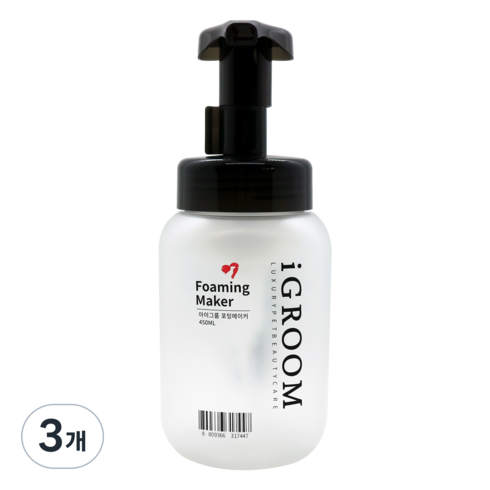 아이그룸 반려동물 포밍메이커 450ml, 투명, 3개