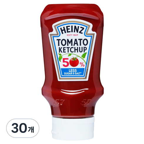 하인즈 50% 슈가 앤 솔트 토마토 케찹, 435g, 30개