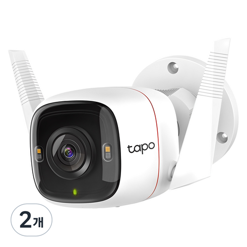타포 400만 화소 QHD 주야간 감시 스마트 WiFi 홈 CCTV 실외용, Tapo C320WS, 2개