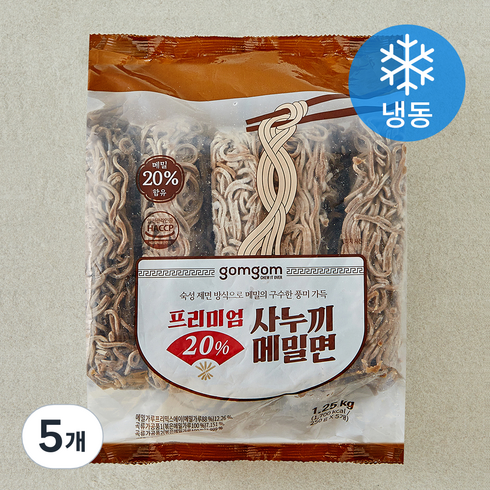 곰곰 프리미엄 20% 사누끼 메밀면 (냉동), 1.25kg, 5개