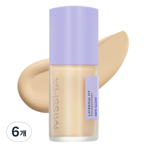 미샤 레이어링 핏 세미 글로우 파운데이션 35ml, 23호 샌드, 6개