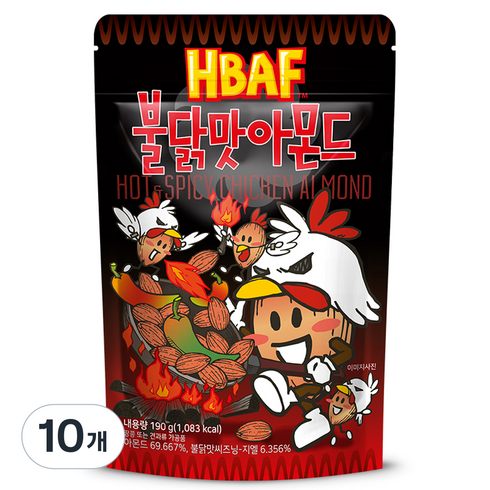 바프 불닭맛 아몬드, 190g, 10개