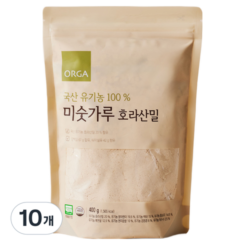 올가홀푸드 유기농 100% 호라산밀 미숫가루, 400g, 10개