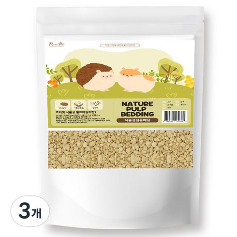 로라펫 식물성 섬유 베딩, 1.5kg, 3개