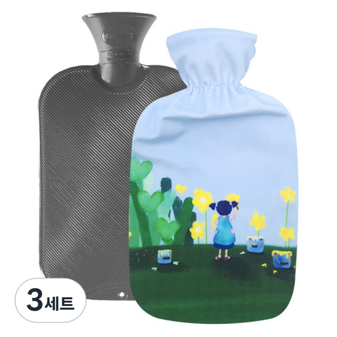 파쉬 양면빗살 보온물주머니 2L 랜덤발송 + 커버 세트, 3세트