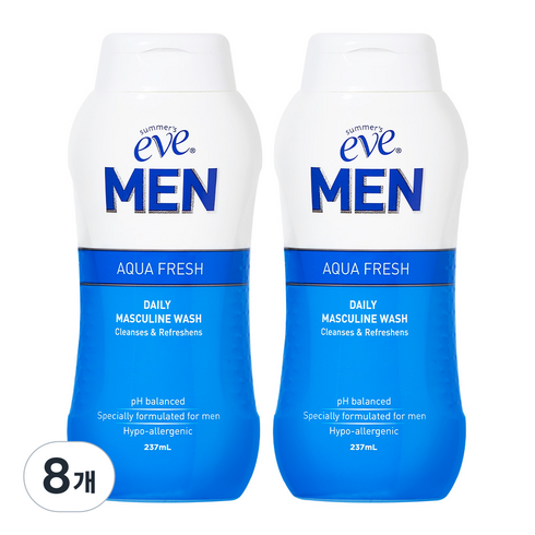 썸머스이브 맨 아쿠아 프레쉬 데일리 머스큘린 워시 남성청결제, 8개, 237ml