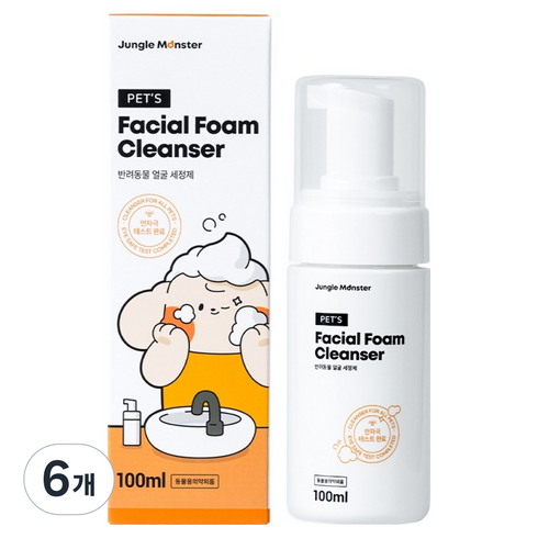 정글몬스터 반려동물 얼굴 세안제, 6개, 100ml