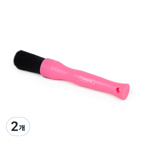 PURESTAR 디테일링 브러쉬 네온 핑크 중, 2개, 15cm