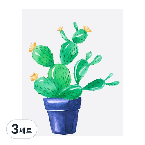 케이엠엘리 일체형 캔버스 액자 3D 원형 보석십자수 키트 30 x 40 cm, 다육이3, 3세트