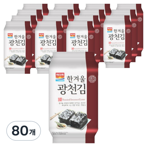 해의락 한겨울광천 도시락김, 5g, 80개