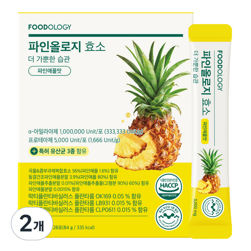 푸드올로지 파인올로지 발효 효소 파인애플맛, 28회분, 2개
