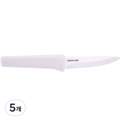 네오플램 퓨로 세라믹 칼 페어링, 화이트(칼날), 5개