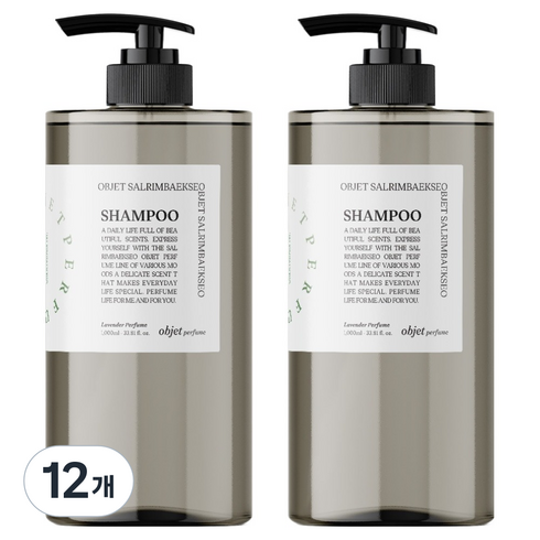 살림백서 오브제 퍼퓸 샴푸 라벤더퍼퓸, 12개, 1L