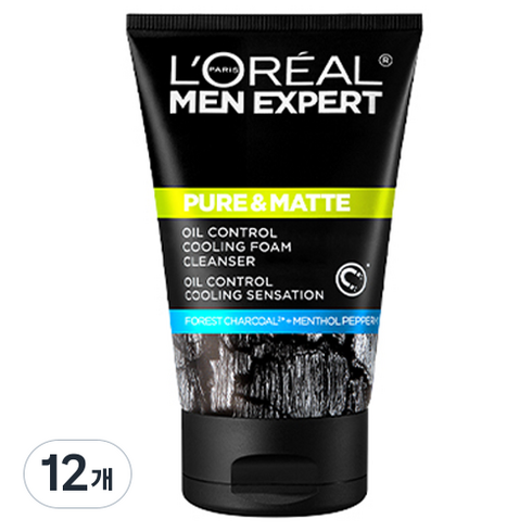 로레알파리 퓨어앤매트 숯파우더 클렌징폼, 100ml, 12개