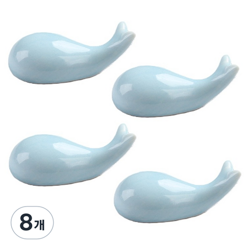 귀여운 돌핀 세라믹 젓가락 받침 홀더, 스카이블루, 8개