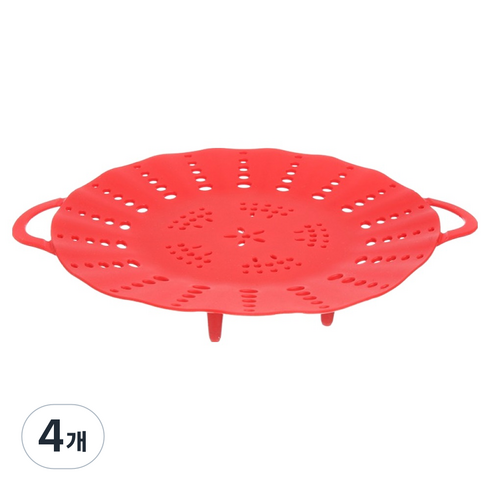 실리팟 프리미엄 찜기받침 레드, 25.1cm, 4개