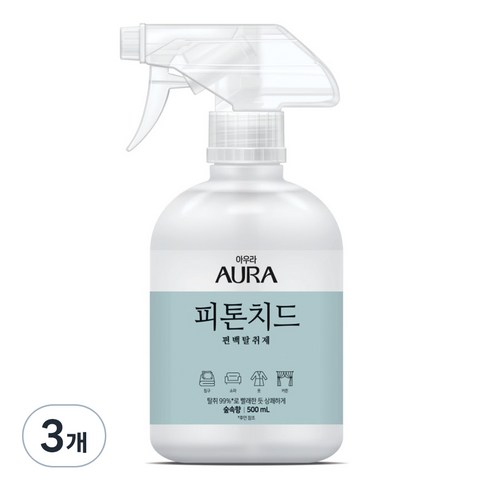 [비건라이프] 아우라 피톤치드 편백탈취제 숲속향 본품, 500ml, 3개