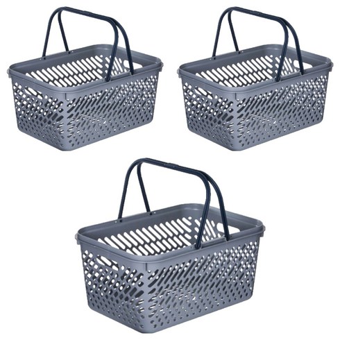 리템 마이룸 멀티바스켓 대형, GRAY + NAVY, 3개