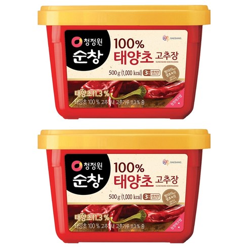 청정원순창 태양초 고추장, 500g, 2개