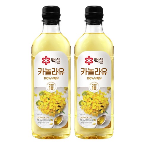 백설 카놀라유, 900ml, 2개