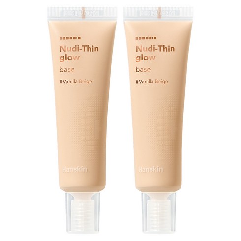 한스킨 누디 씬 글로우 베이스 30ml, 2개, 바닐라 베이지 20~22호
